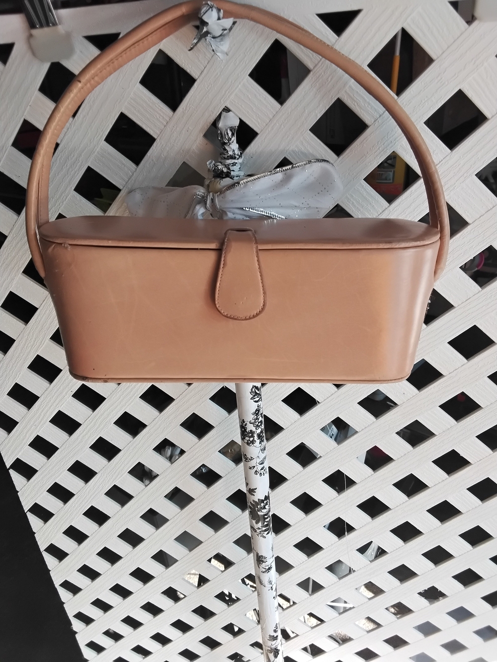 Vintage 1950s Theodor California Tan Box Handbag | Mid Century Structured Purse
